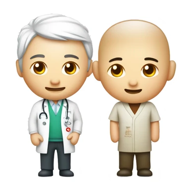 chiropractic and traditional chinese medicine. TCM doctor (shifu) with western doctor. sticker
