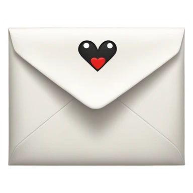 white envelope with a heart eyes emoji peeking through sticker