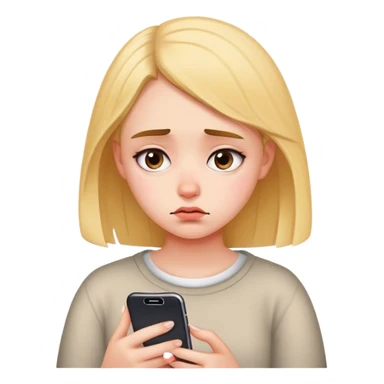 Sad girl who writes on phone  sticker