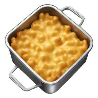 Baked Mac n cheese with crispy top in tin pan  sticker