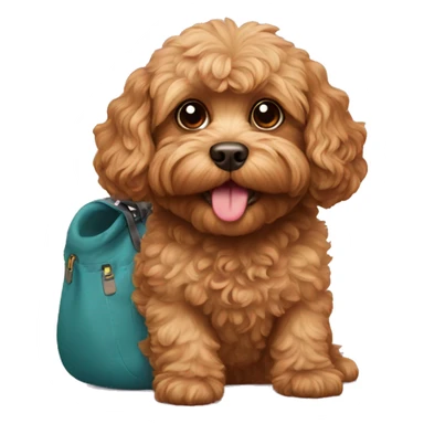 Cavoodle with bag in mouth sticker