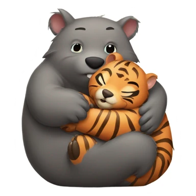 Big wombat hugging little Tiger  sticker