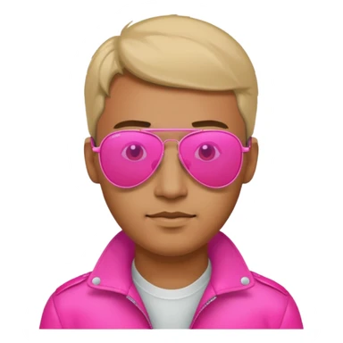 1980s man wearing reflective neon pink aviator sunglasses sticker