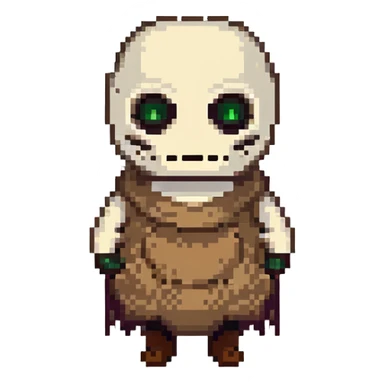 horror villain with burlap sack mask and dark hollow eyes sticker