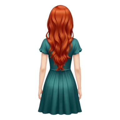 long redhead hair woman back sticker