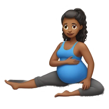 pregnant girl doing pilates on the mat sticker