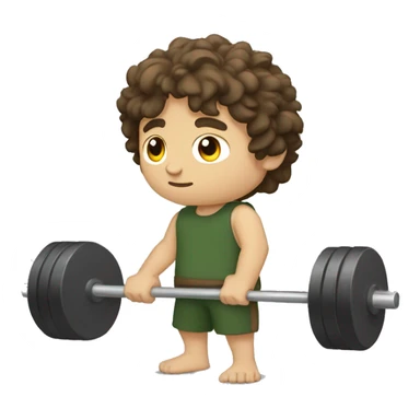 Frodo baggins lifting weights  sticker