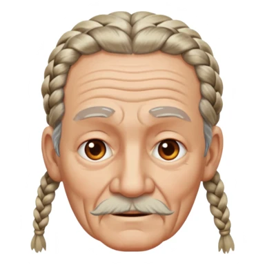 elves with braided hair old man sticker