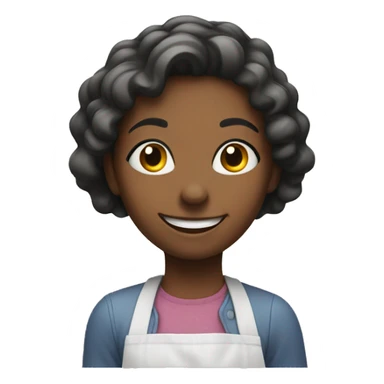 smiling girl in kitchen sticker