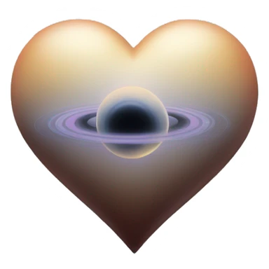 titaniuim heart shape saturn sticker