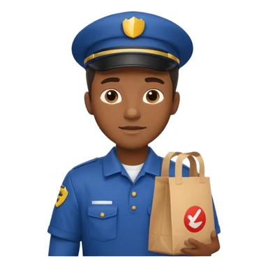 Food Delivery Courier black man sticker