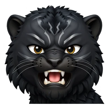 black panther with open mouth fierce expression sticker
