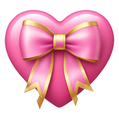 cute pink heart with fancy gold bow sticker