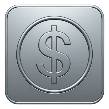 gray dollar sign SYMBOL in square, like icon sticker
