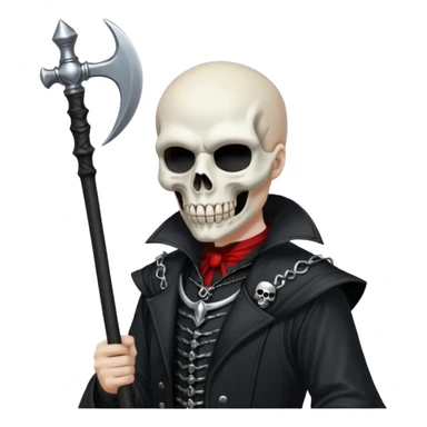 Silver skull death gothic With a scythe  sticker