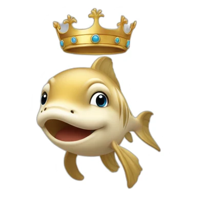 un dauphin avec une couronne sticker