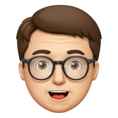 realistic male portrait with glasses making funny faces  sticker