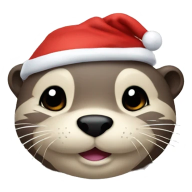 The otter emoji but I want it with a red scarf and a Santa hat  sticker