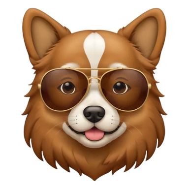 dog lying beside beach on chair with sunglasses sticker