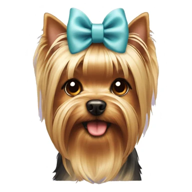 Yorkshire Terrier with a bow  sticker