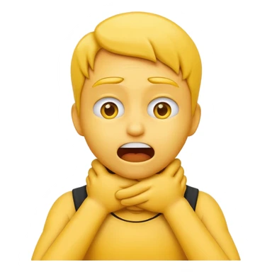Create an emoji choking violently with hands on neck sticker