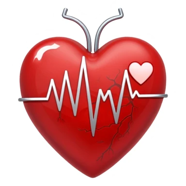 red heart with ekg line through it sticker