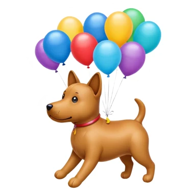 dog shaped flying balloons sticker