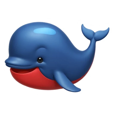 Deepseek icon whale emojis in blue black and red. sticker
