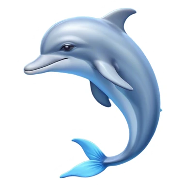 Cinematic Noble Dolphin Portrait Emoji, Poised and graceful, with a sleek, streamlined body of smooth, silvery-blue skin and a gentle, arched dorsal fin, deep, soulful eyes exuding intelligence, Simplified yet sharp and sophisticated features, highly detailed, glowing with a soft, aquatic luminescence, high shine, intelligent and elegant, stylized with an air of oceanic majesty, focused and fluid, soft glowing outline, capturing the essence of a watchful and confident marine guardian that seems ready to leap out of the screen with effortless authority! sticker