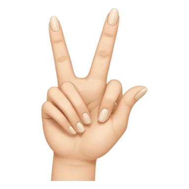 Create a emoji of hand with index finger middle finger and ring finger showing and keep the thumb and little finger closed sticker