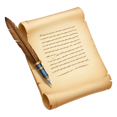 Parchment and quill pen sticker