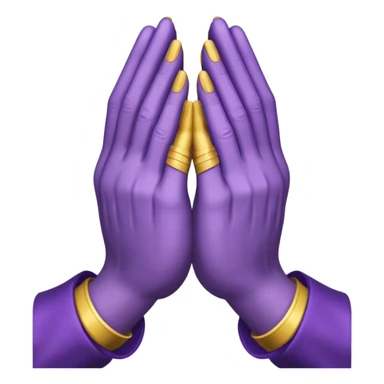 Purple and gold praying hands sticker