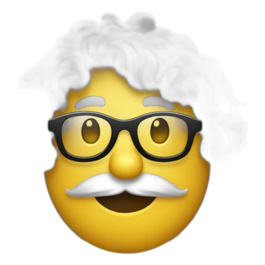 un garcon blanc cheveux bouclés avec des taches de rousseurs et des lunettes rondes noires sticker