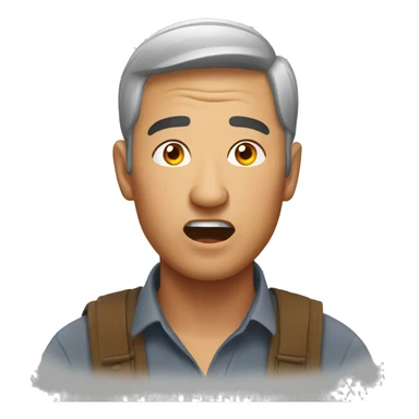 Kyrgyz man have a surprised sticker