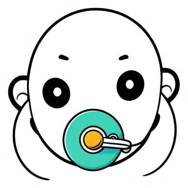 a pacifier, cartoonish sticker style sticker