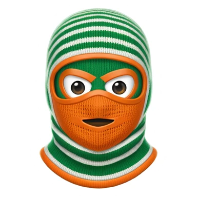 Irish flag coloured balaclava  sticker