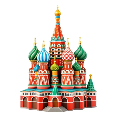 Moscow St. Basil's Cathedral in the form of a figurine souvenir sticker