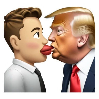 Trump kissing Elon musk sticker