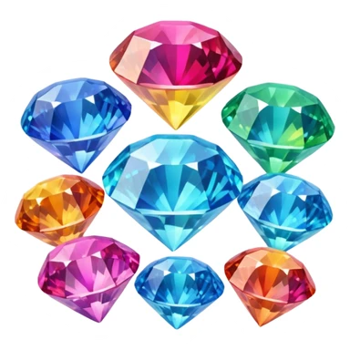 rainbow coloured diamond emoji ( all seperate coloured diamonds) sticker