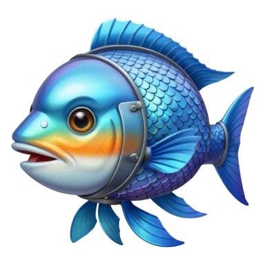 A fish wearing an airplane pilot’s helmet. sticker