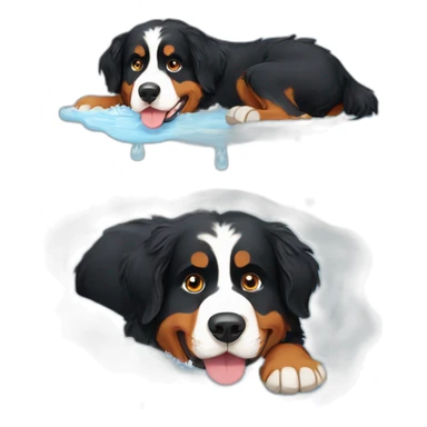 Bernese mountain dog bathing sticker