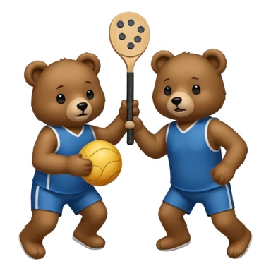 Bears playing pickleball sticker