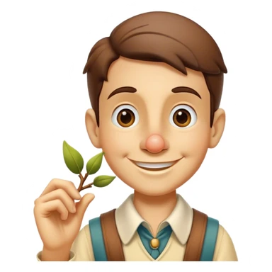 Pinnochio with a branch nose  sticker