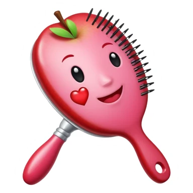 light pink hairbrush apple emoji style variation 4 sticker