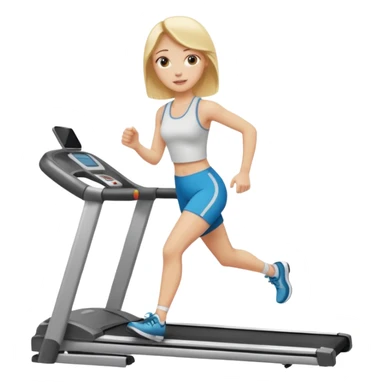 white girl with blond haur on treadmill sticker