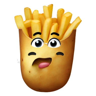 potato eating fries sticker