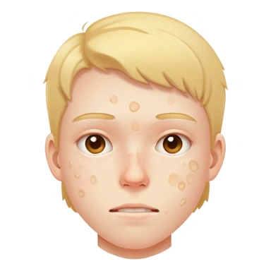 teenager face with acne breakout sticker