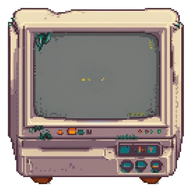 CRT screen cracked with a blinking “404” sticker