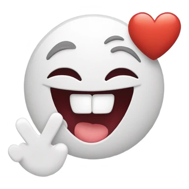 Emoji with heart eyes and Laughing with one hand over the mouth sticker