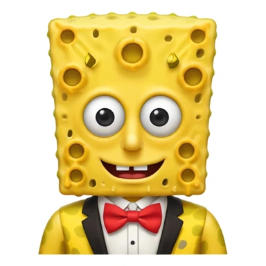 SpongeBob, wearing egypt custome, red bow tie sticker